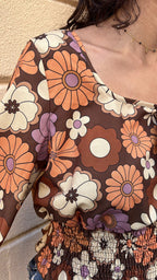 60's Floral Shirt with Bell Sleeves
