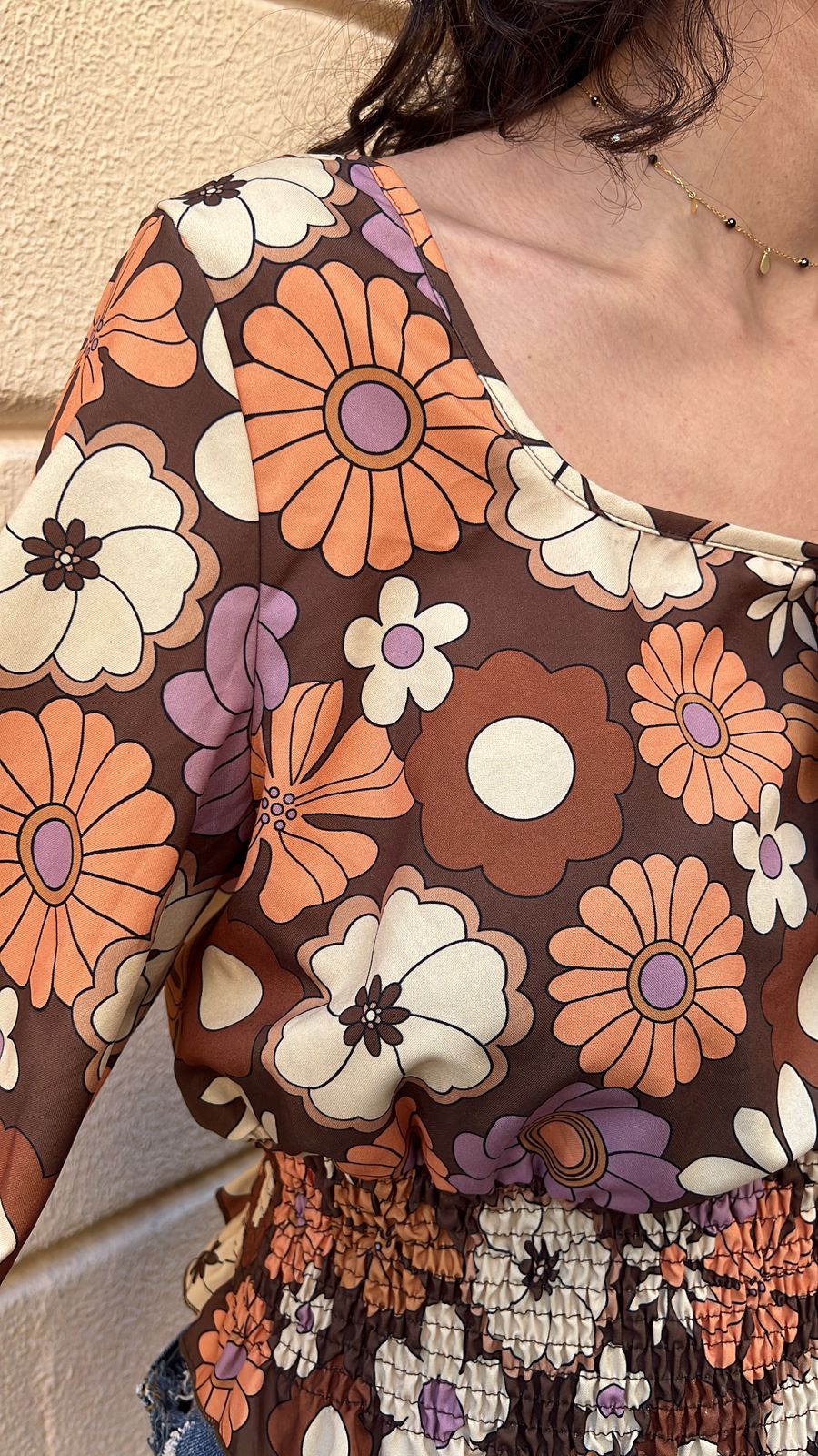 60's Floral Shirt with Bell Sleeves