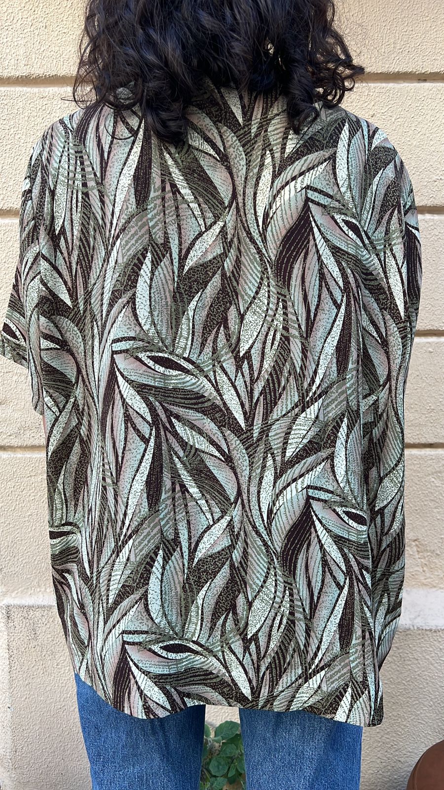 Earthy Leaf Print Blouse