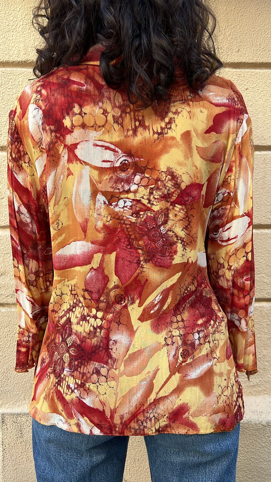 70s Style Abstract Print Shirt