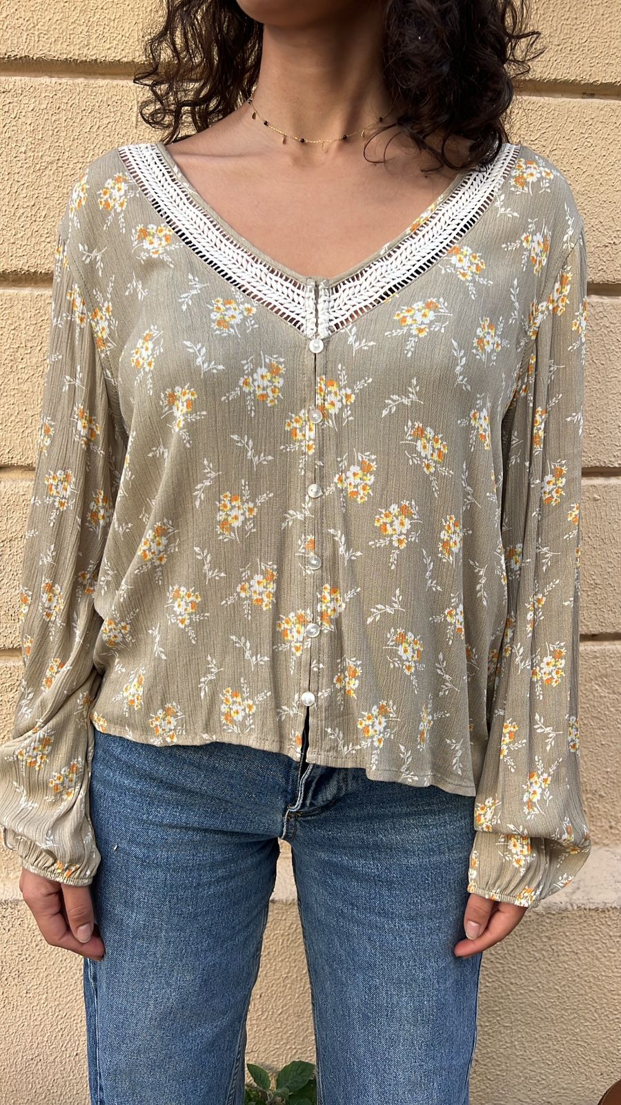 Boho V-Neck Floral Blouse
