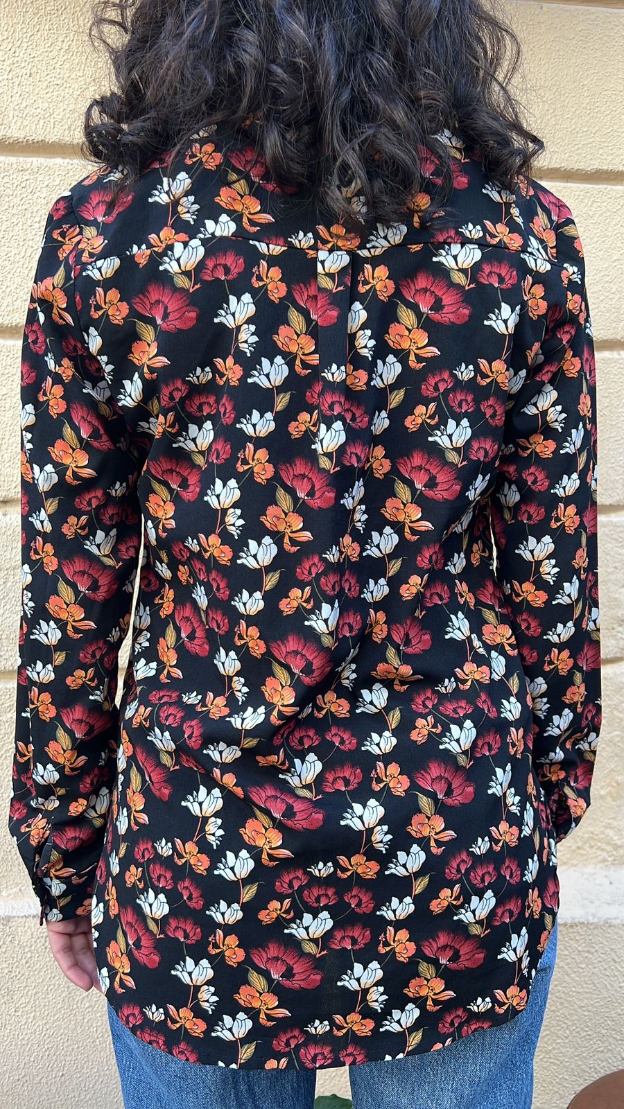 Black Floral Button-Up Shirt