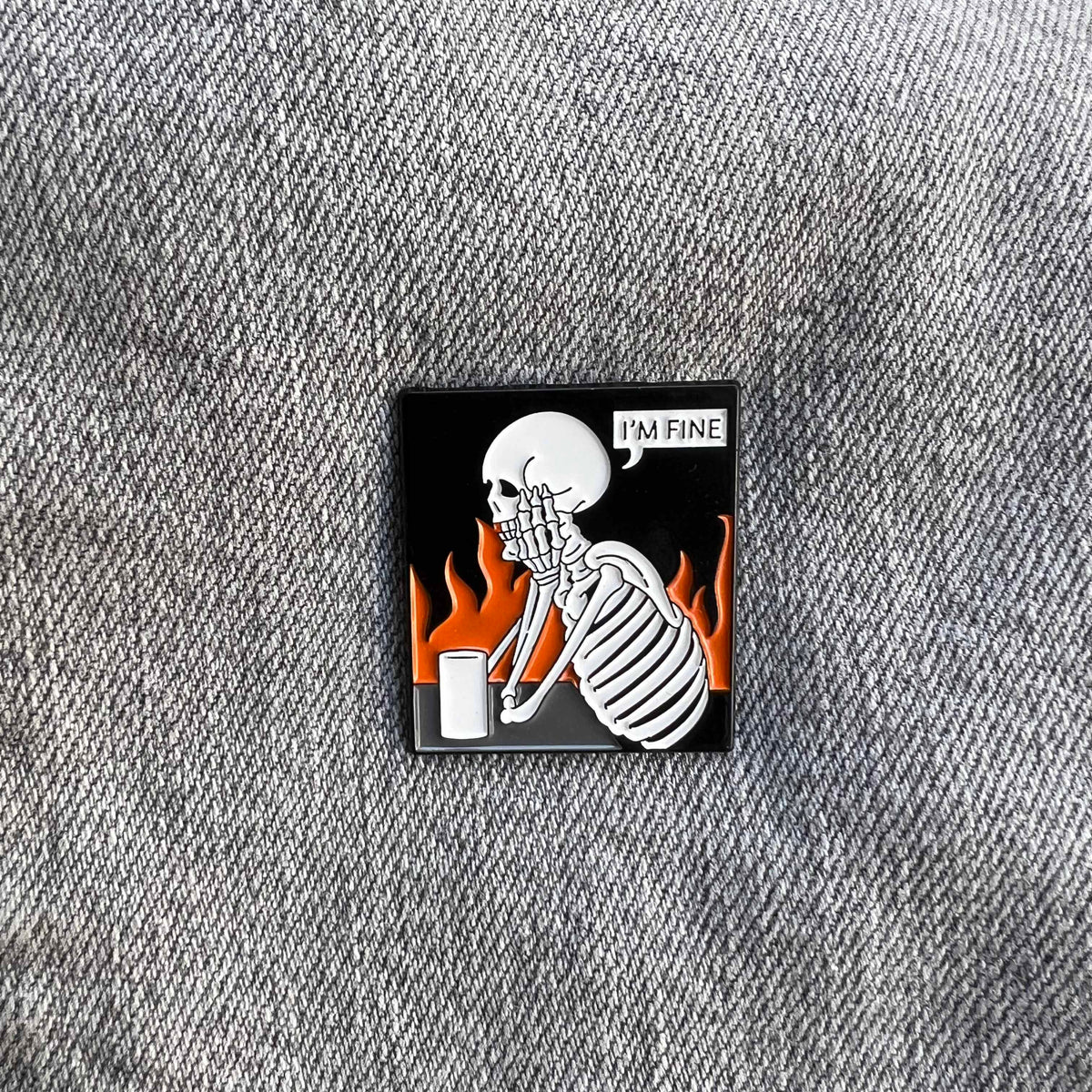 I'm Fine Skull Enamel Pin