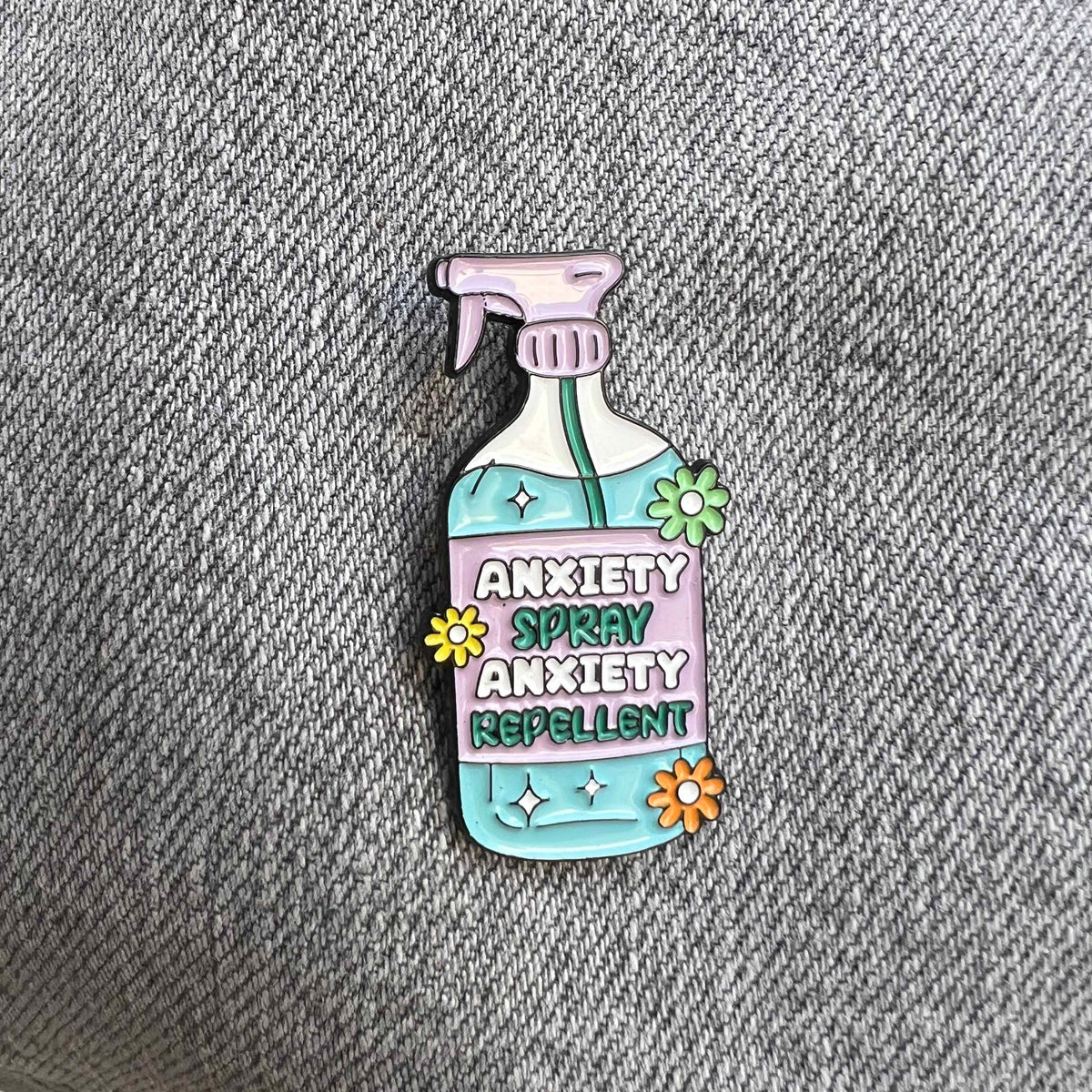 Anxiety Repellent Spray Enamel Pin