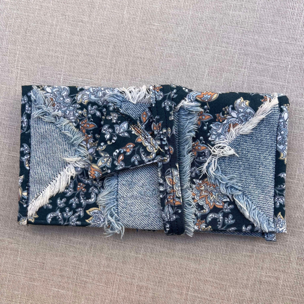 Dark Floral and Denim Tobacco Pouch