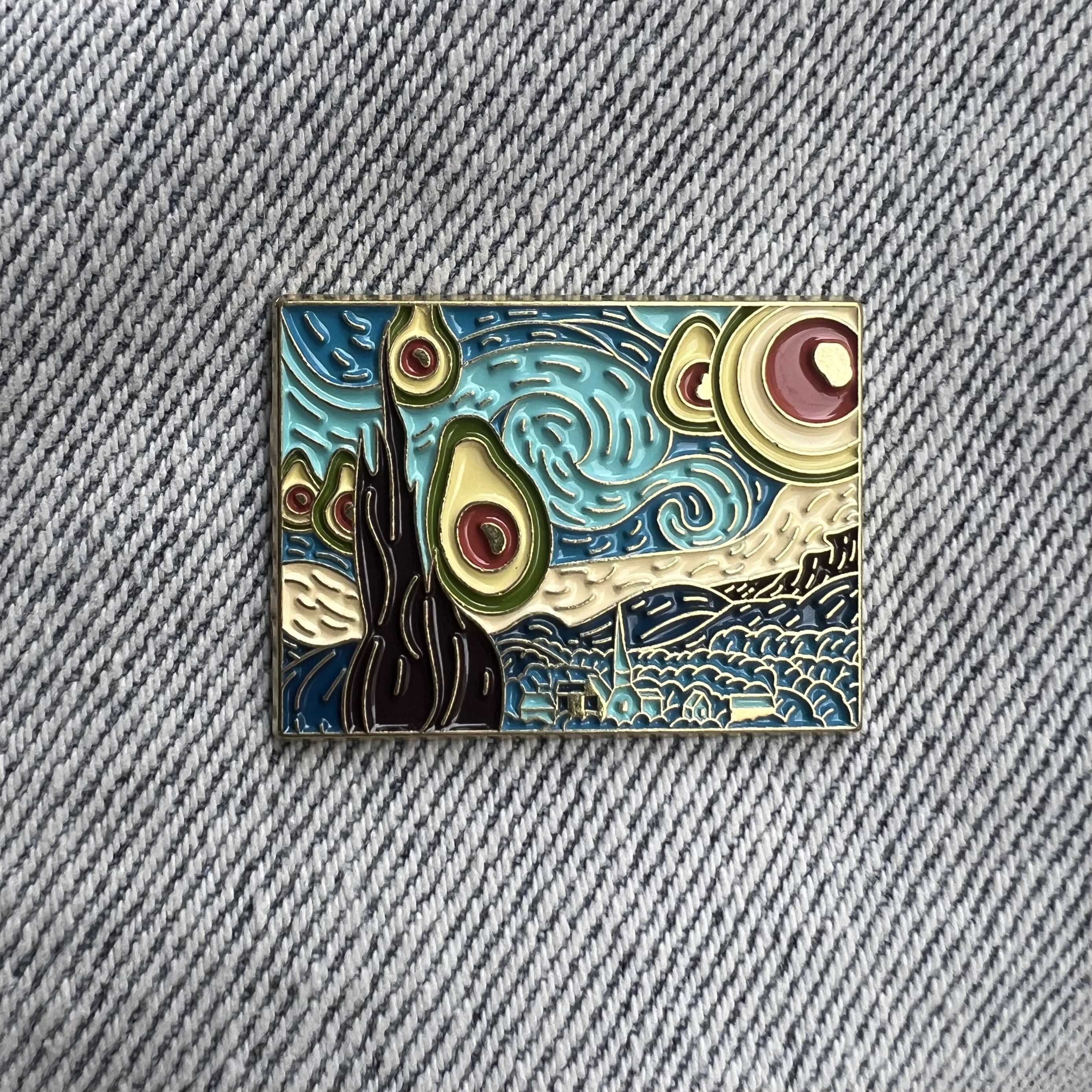 The Avocado Starry Night Pin