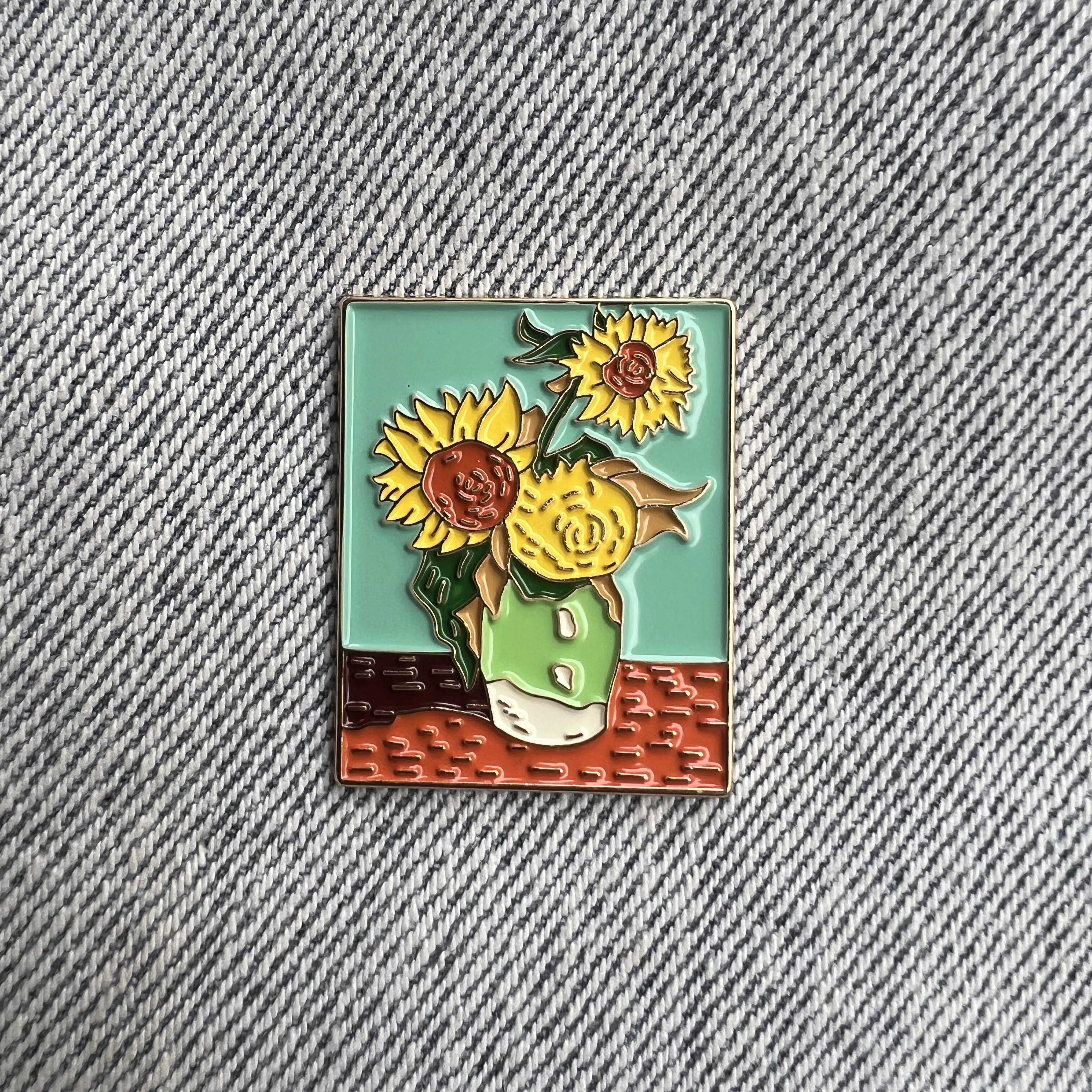 Sunflowers By Van Gogh Pin