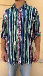 Retro Abstract Vertical Stripe Shirt