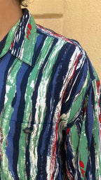 Retro Abstract Vertical Stripe Shirt