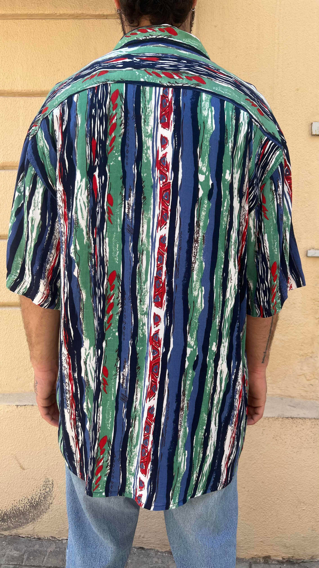 Retro Abstract Vertical Stripe Shirt