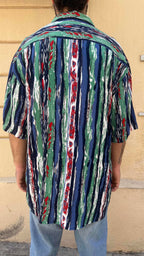 Retro Abstract Vertical Stripe Shirt