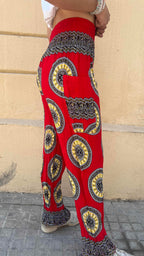 Bohemian Red and Yellow Mandala Pattern Pants