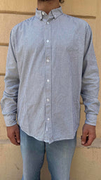 Gray and White Micro Stripe Shirt