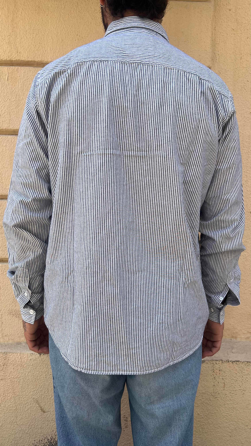 Gray and White Micro Stripe Shirt