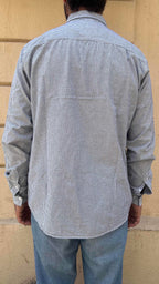 Gray and White Micro Stripe Shirt