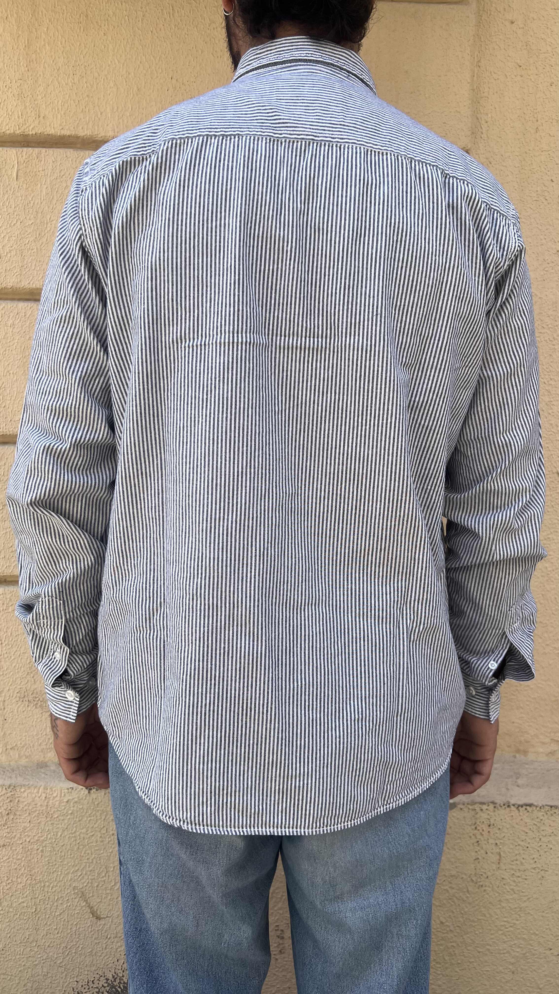 Gray and White Micro Stripe Shirt