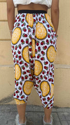 Bohemian Yellow & Red Floral Pattern Harem Trousers