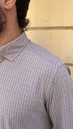 Retro Beige Micro Print Shirt