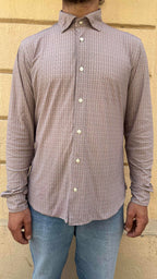 Retro Beige Micro Print Shirt