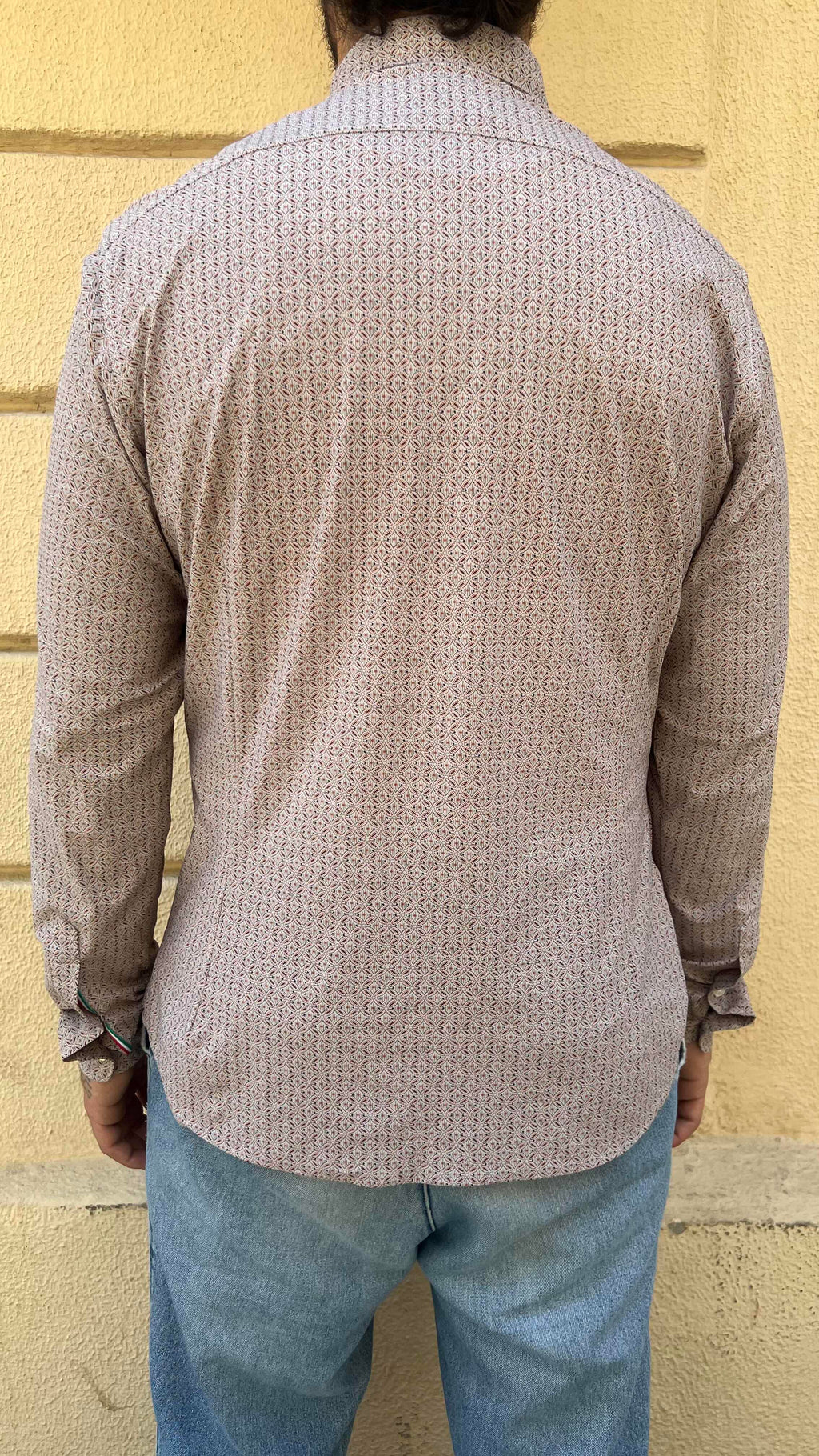 Retro Beige Micro Print Shirt