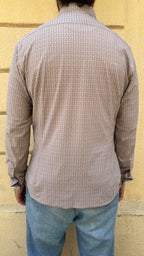 Retro Beige Micro Print Shirt