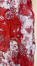 Retro Red Floral Panel Print A-Line Skirt