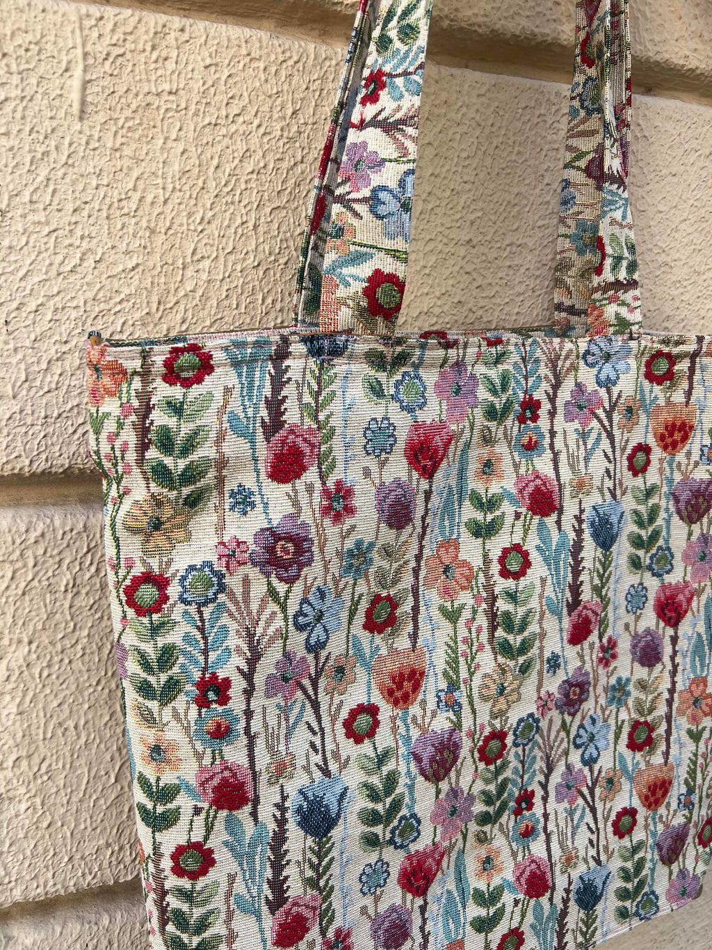 Handmade Wildflower Print Tote Bag