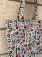 Handmade Wildflower Print Tote Bag