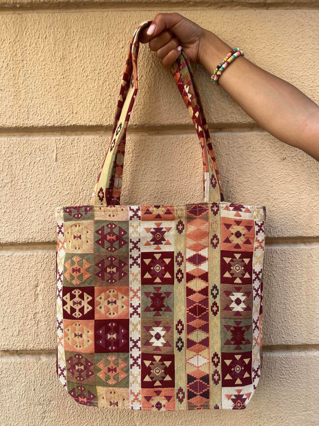 Handmade Retro Aztec Pattern Tote Bag