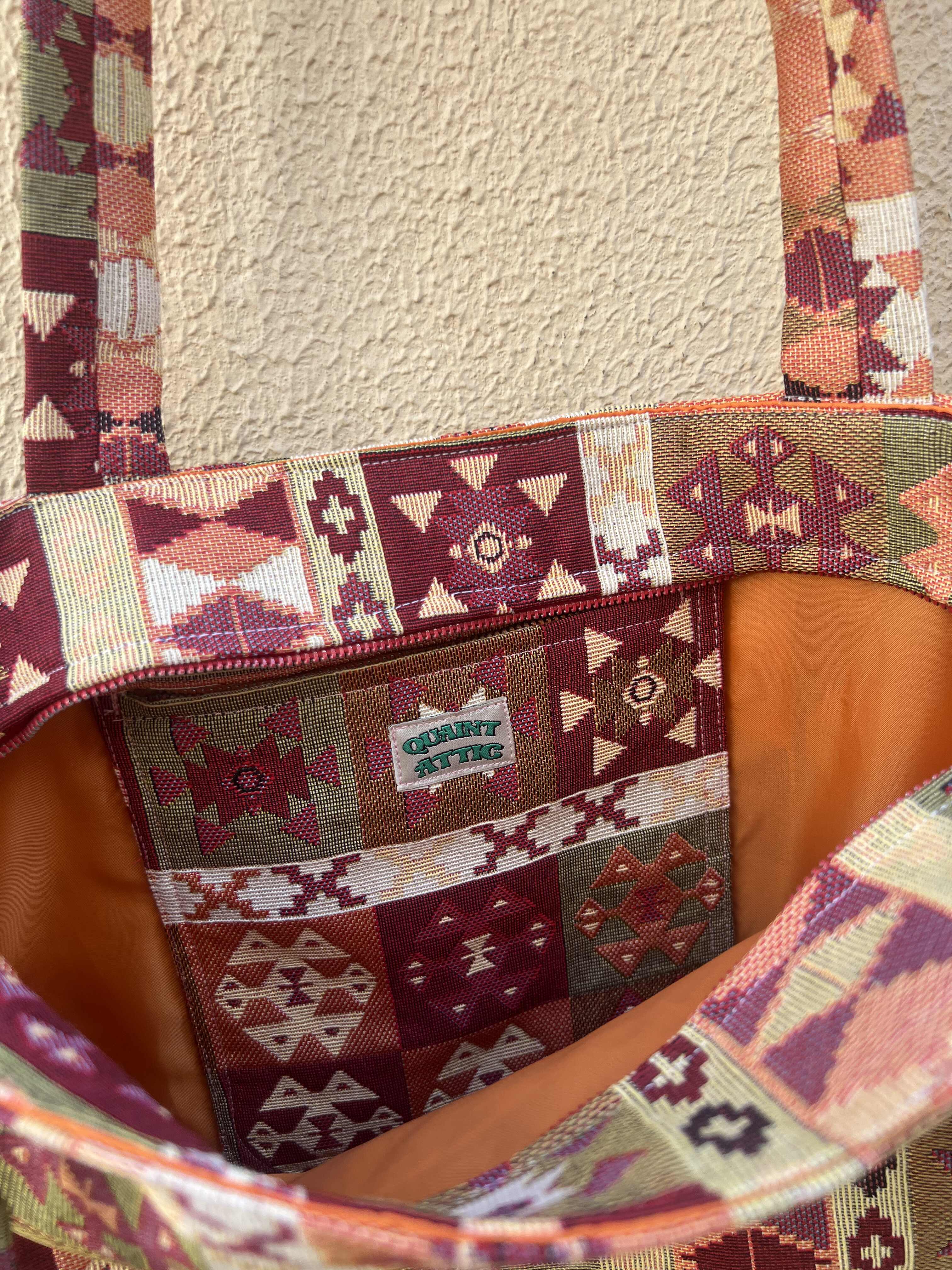 Handmade Retro Aztec Pattern Tote Bag