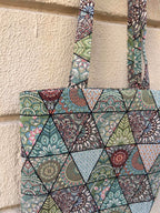 Handmade Green & Teal Mandala Tote Bag