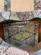 Handmade Green & Teal Mandala Tote Bag