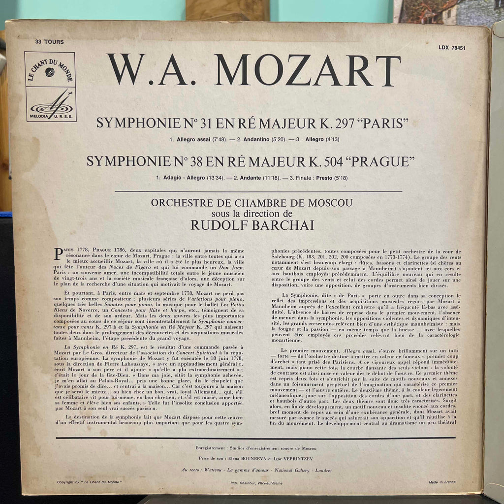 W.A. Mozart - Symphonies No. 31 & No. 38