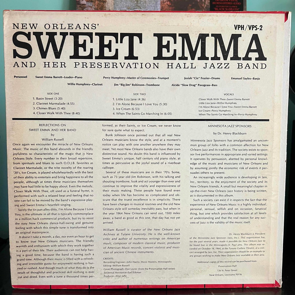 Sweet Emma And Her Preservation Hall Jazz Band - New Orlean's