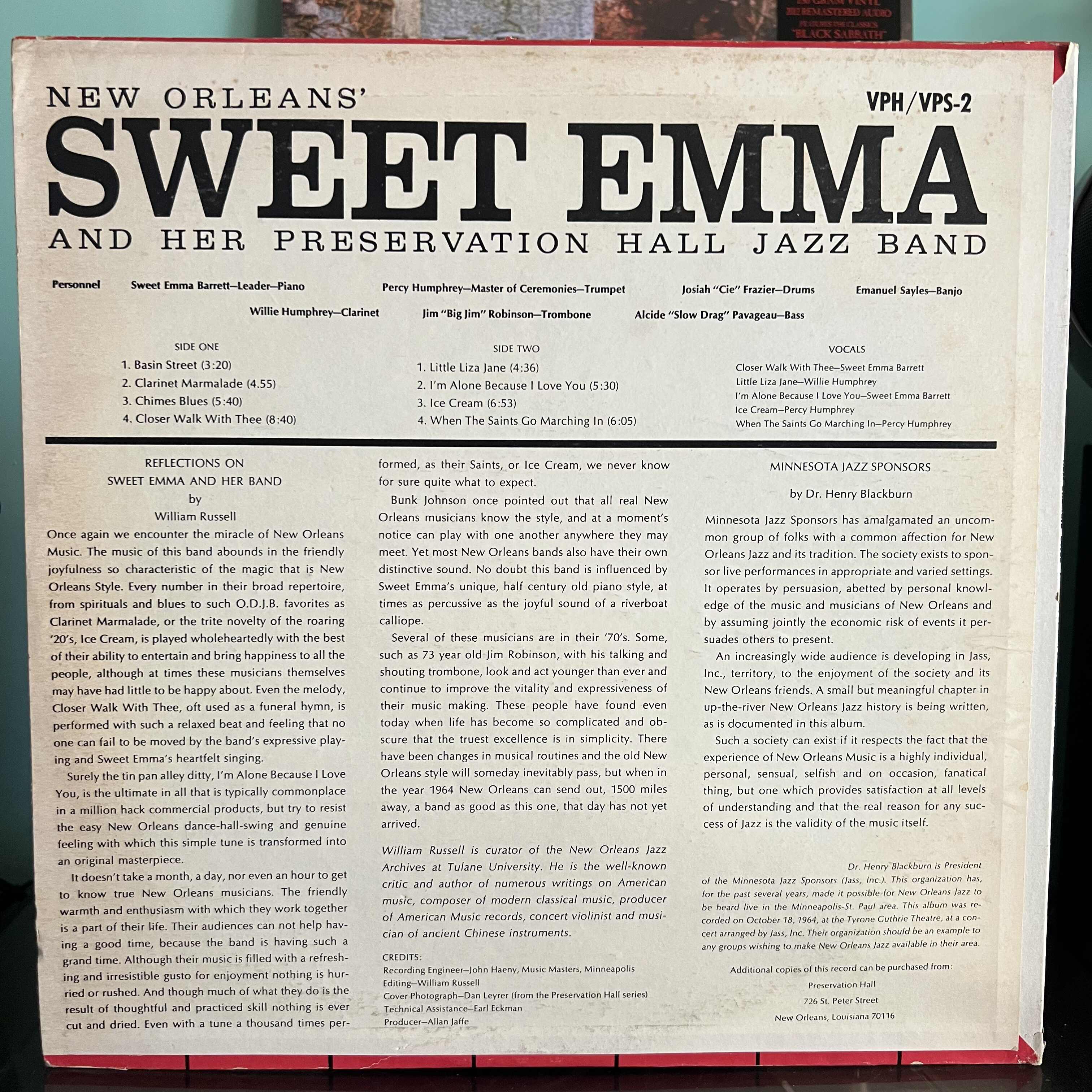 Sweet Emma And Her Preservation Hall Jazz Band - New Orlean's