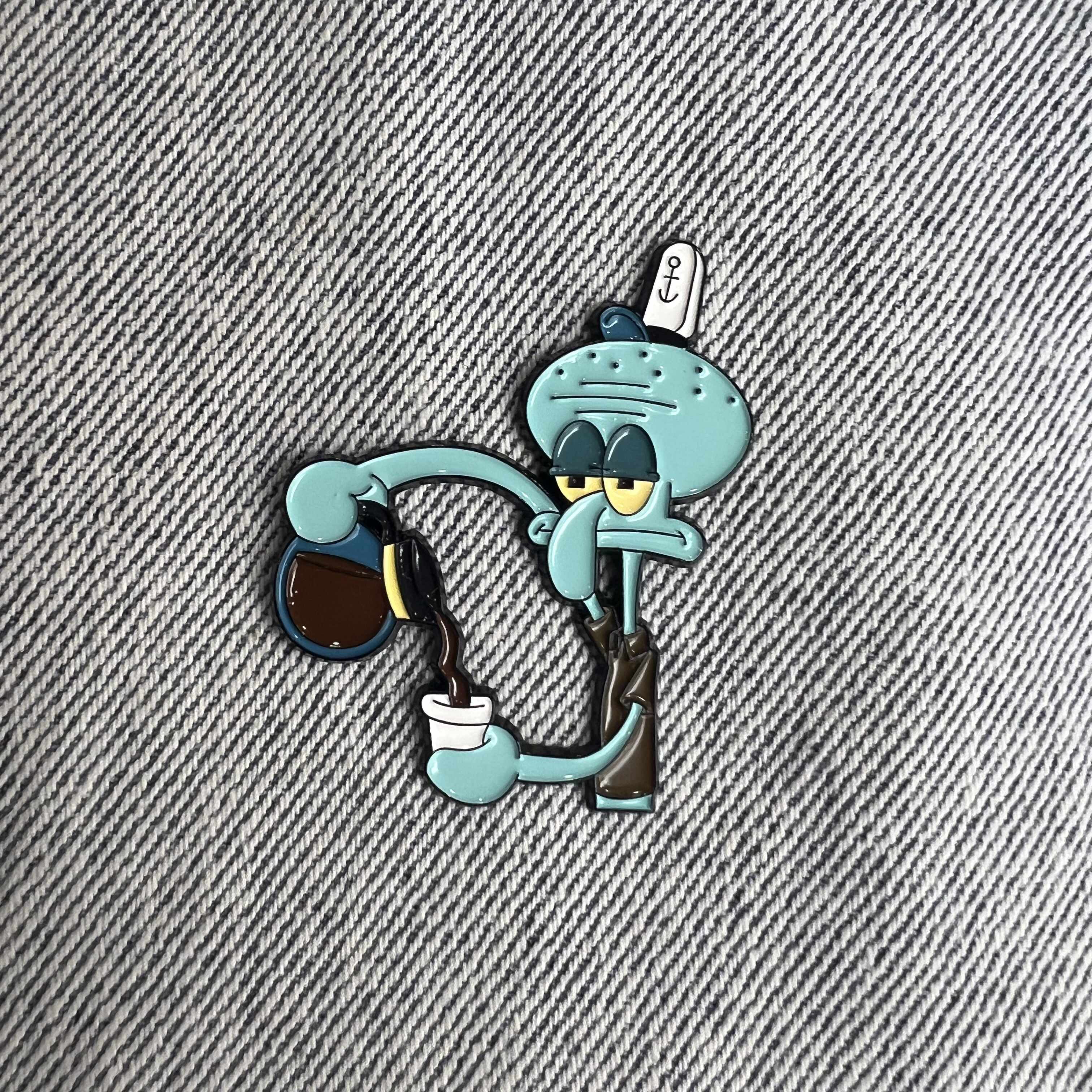 Squidward Coffee Pin