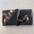 Black Denim Floral Pattern Tobacco Pouch