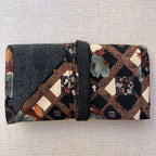Black Denim Floral Pattern Tobacco Pouch