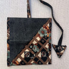 Black Denim Floral Pattern Tobacco Pouch