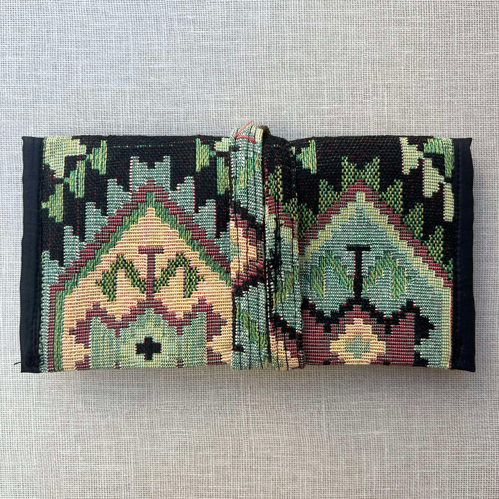 Green, Black & Earth Tone Geometric Tapestry Tobacco Pouch