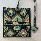 Green, Black & Earth Tone Geometric Tapestry Tobacco Pouch