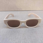 Retro White Rectangle Sunglasses