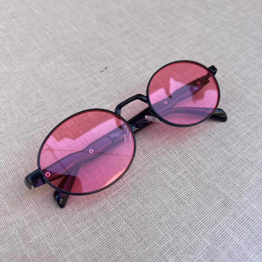 Pink Tinted Round Sunglasses