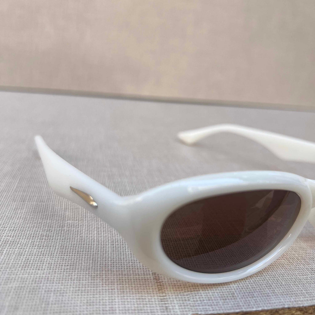 White Oval Sunglasses