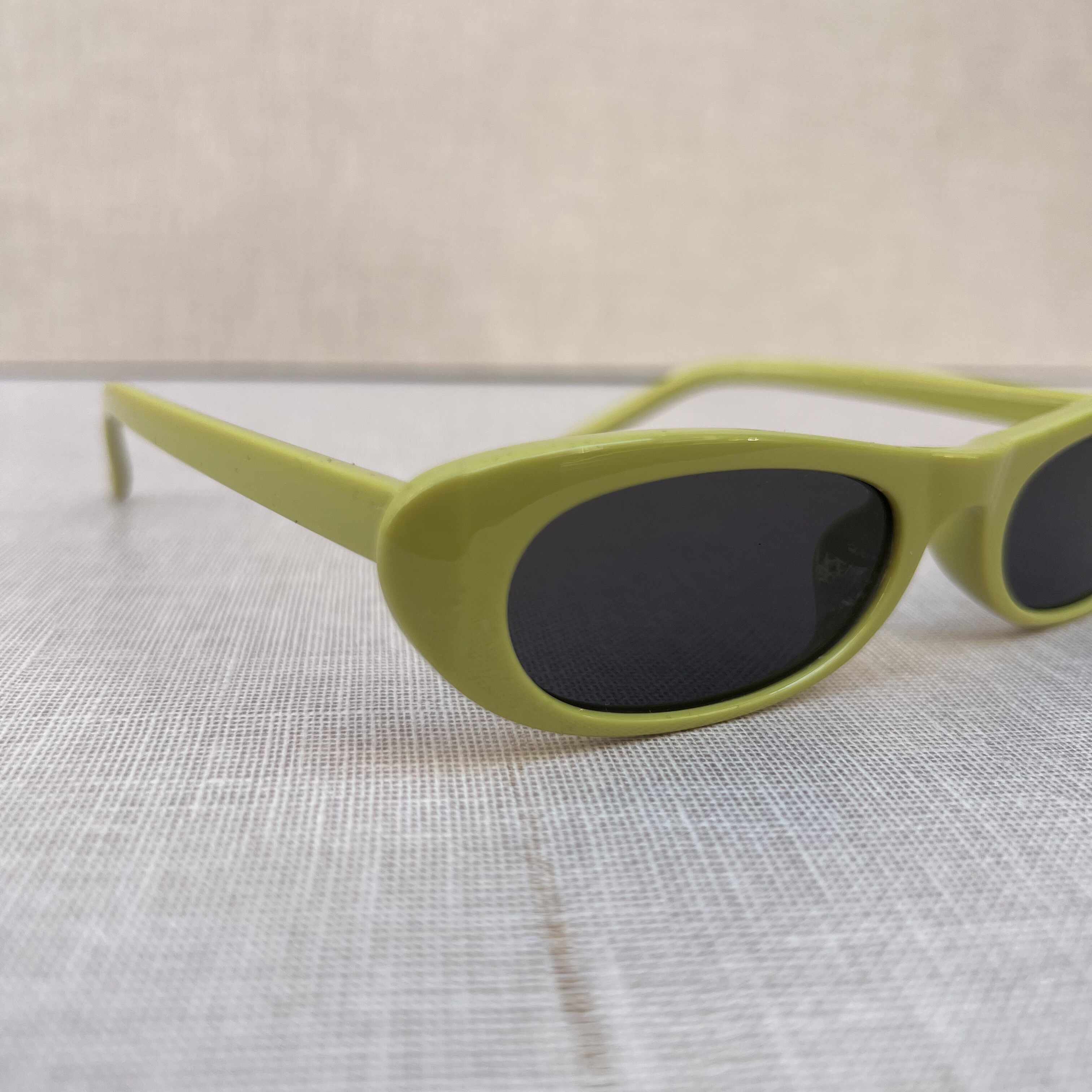 Olive Green Oval Sunglasses