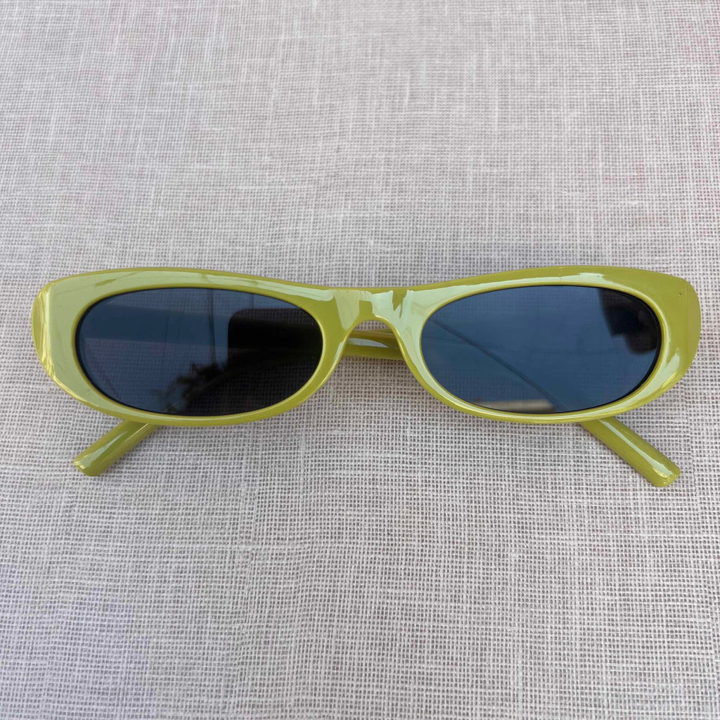 Olive Green Oval Sunglasses
