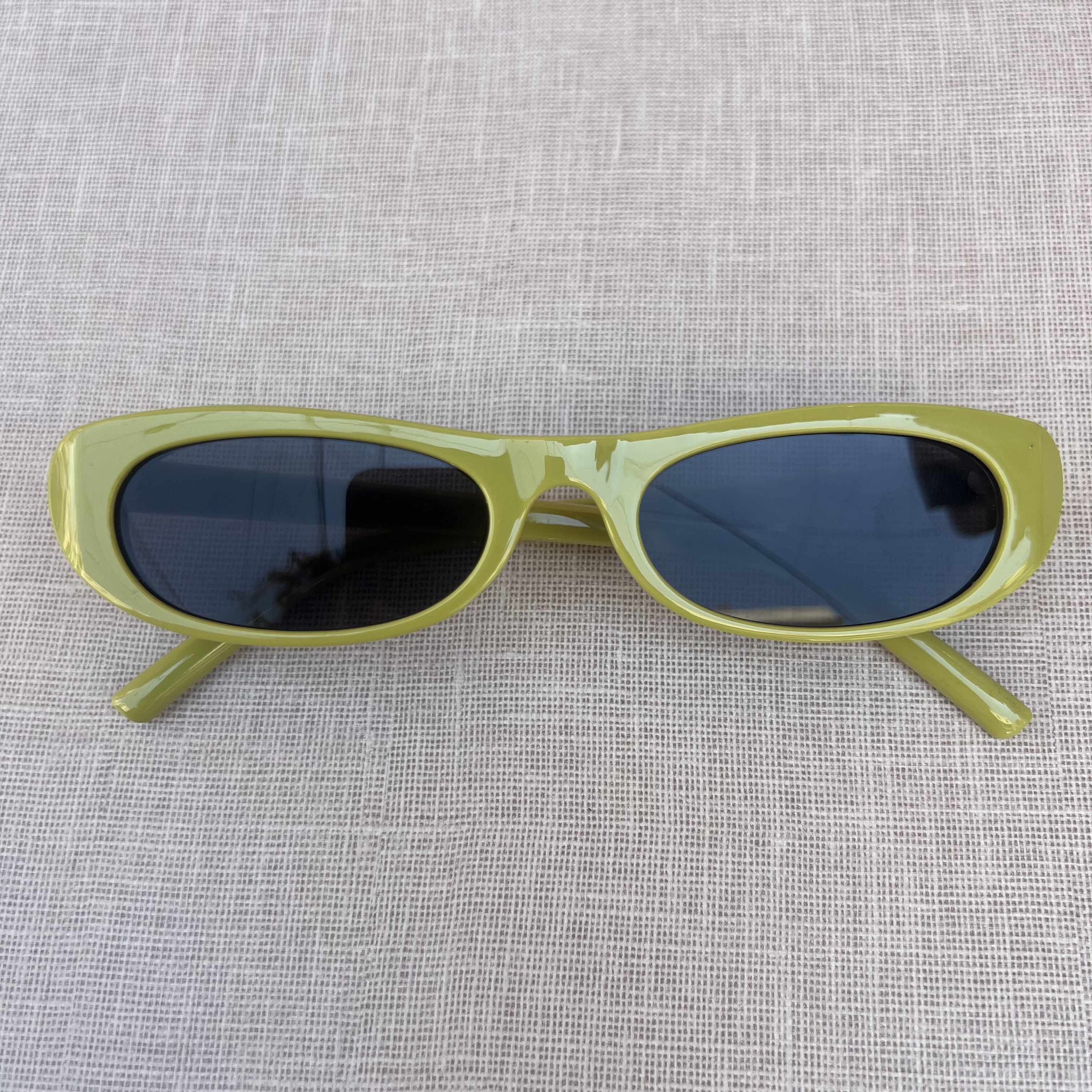 Olive Green Oval Sunglasses