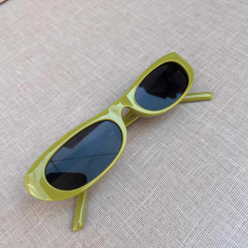 Olive Green Oval Sunglasses