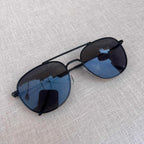 Classic Black Double Bridge Sunglasses