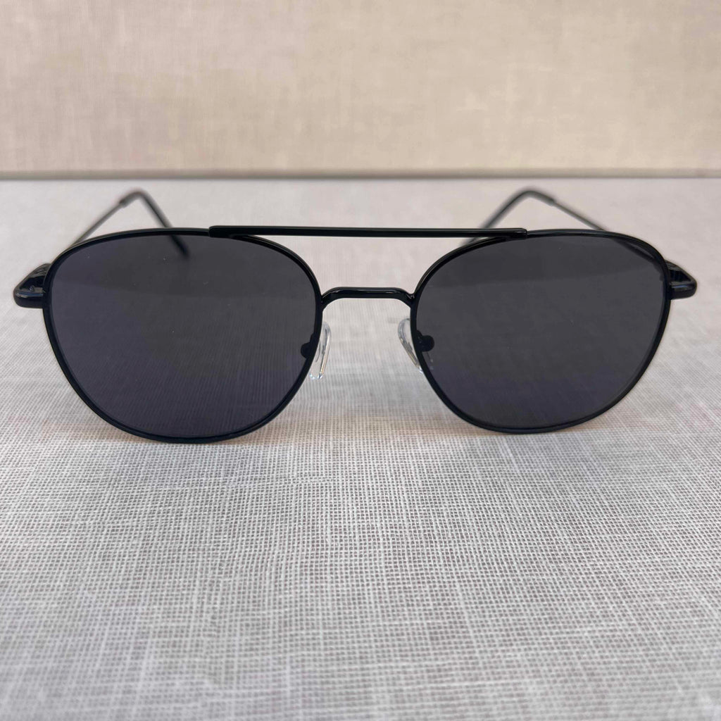 Classic Black Double Bridge Sunglasses